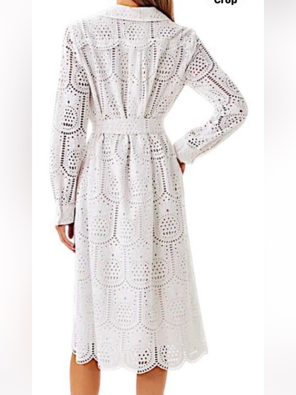 Lilly Pulitzer Eira White Eyelet Pineapple Button Front Midi Dress Size 6 NWT - Picture 3 of 14